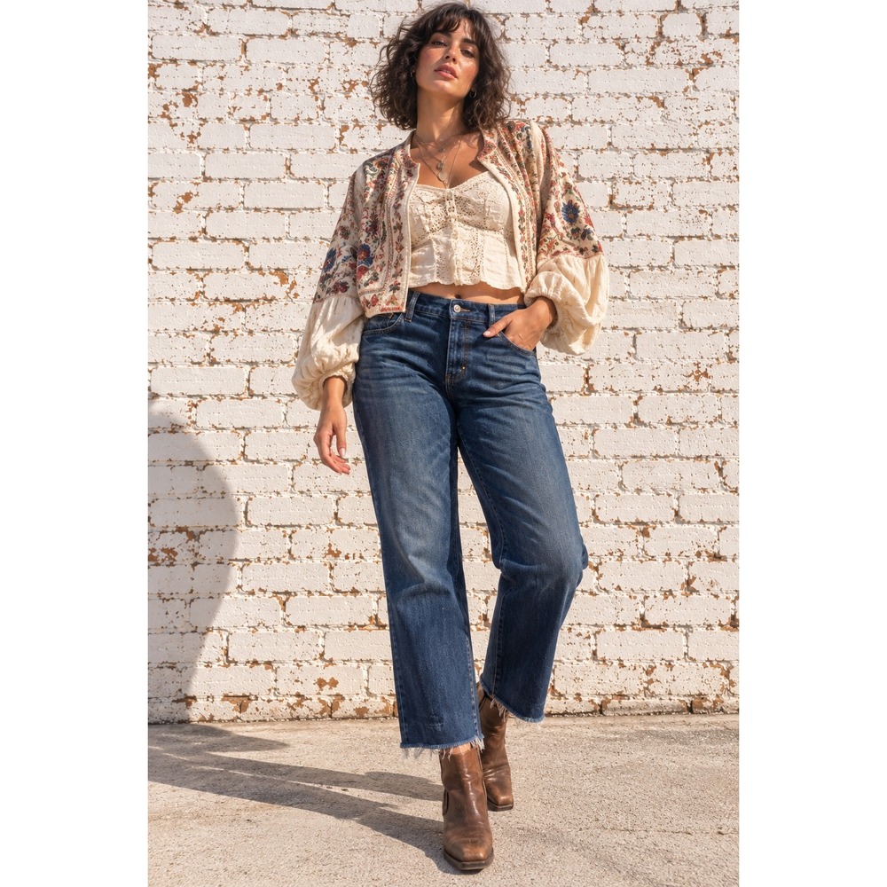 Kut from the Kloth Blue Cotton Catherine Fab Ab Boyfriend Raw Hem Jeans 18